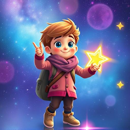 学生制作のアニメーション作品「星の旅人」の一場面